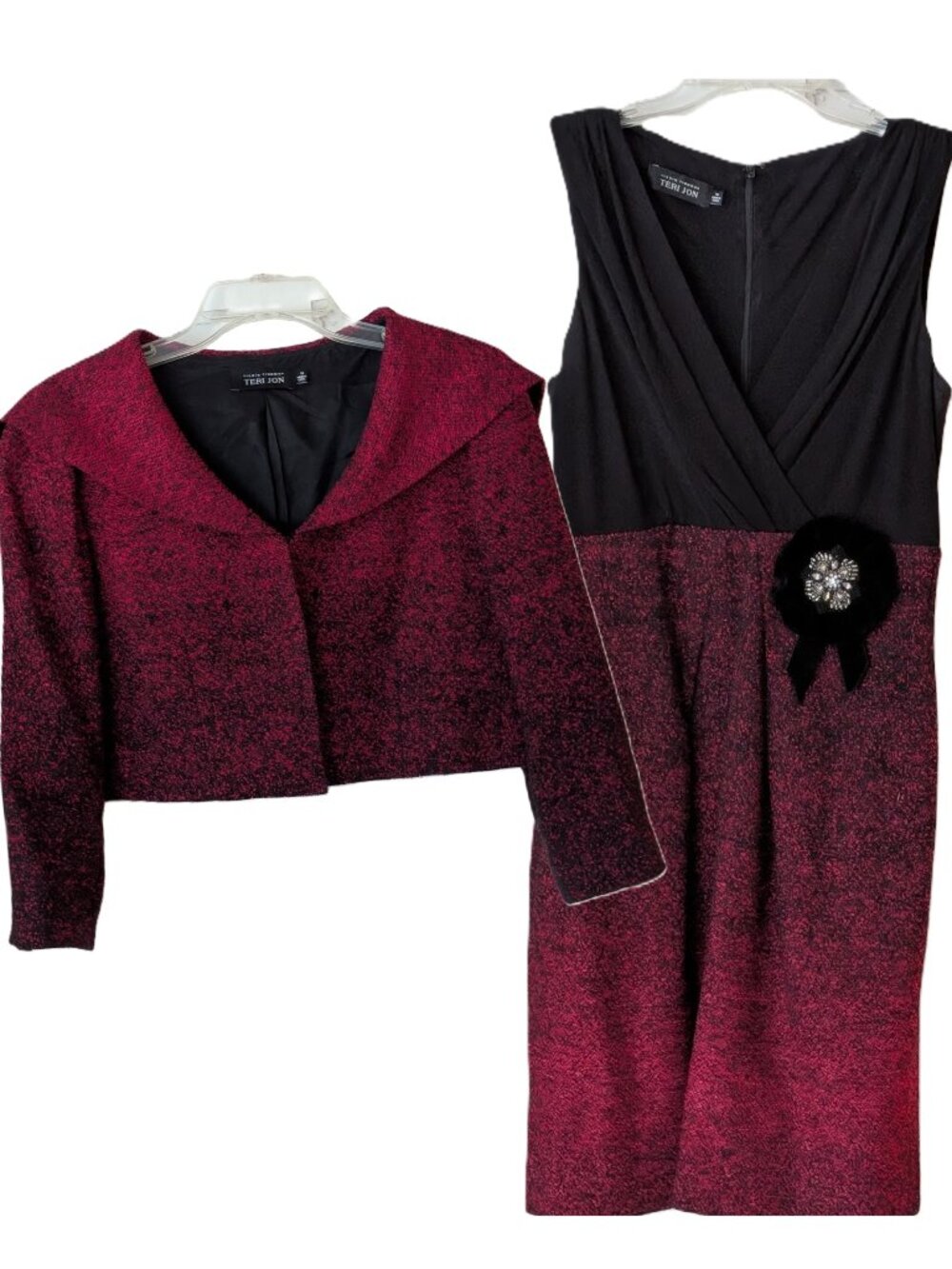 Teri Jon Rickie Freeman 2 Pc Sheath Dress Jacket Suit Set
